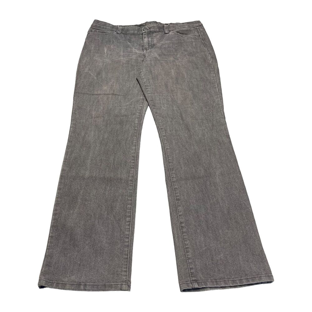 Gloria Vanderbilt Jeans Women's 12 Gray Denim Stretch High-Rise Straight Leg